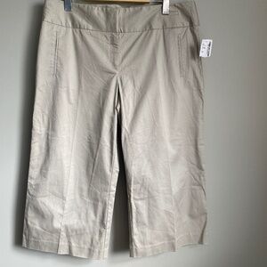 RW & Co. Women's Vintage Crop / Ankle Pants Wide Leg Beige NWT Size 12